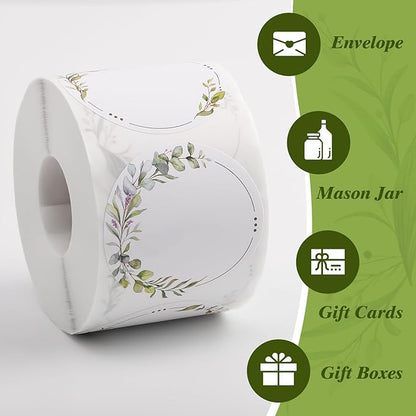 600 Pcs 2" Canning Labels for Jar Easter Gift Tag Stickers, Wreath Designs Round for Jars Lids Spice Bottle Labels with 3 Pattern Designs
