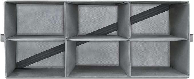 Sorbus Shoe Organizer Bin, 6 Section Cubby Shoe Shelves, Foldable Portable Detachable Closet Organizer Storage for Home Organization