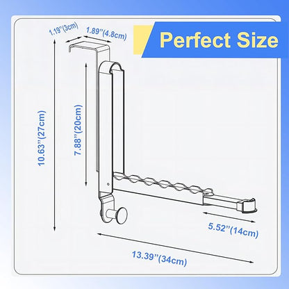 Majewel Over The Door Drying Rack, Over The Door Hooks Hanger 1Pack, Metal Drying Rack with Towel Racks for Laundry, Towels, Bags, Bathroom, Black (1 Pack)