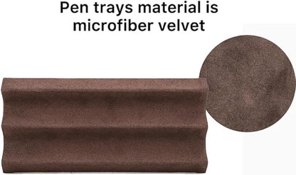 EURYNOME Genuine Leather Pen Display Case, Pen Display Stand, 2 Pen Holder Pen Holder For Desk
