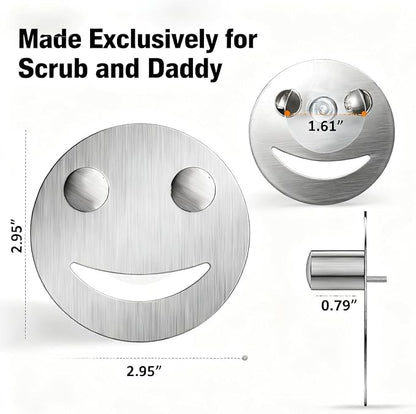 Yoshiky Stainless Steel Smiley Face Dish Sponge Holder, Silver Sink Caddy Organizer Storage with Suction Cup for Kitchen, Kitchen Sink Accessories Decor Scrubber Holder with Gift Box