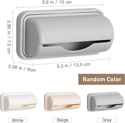 Gatuida 3pcs Wall Mount Trash Bag Containers, Adhesive Garbage Bag Box, Plastic Bags Storage for Kitchen Bathroom (Random Color)