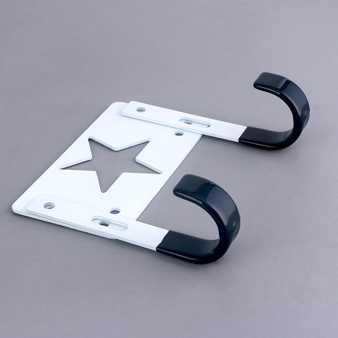 Ironing Board Holder Wall Mount,with Adjustable Hooks， Ironing Board Hanger for T or Y Leg, Laundry Room Wall Hook for Iron Board Holder White