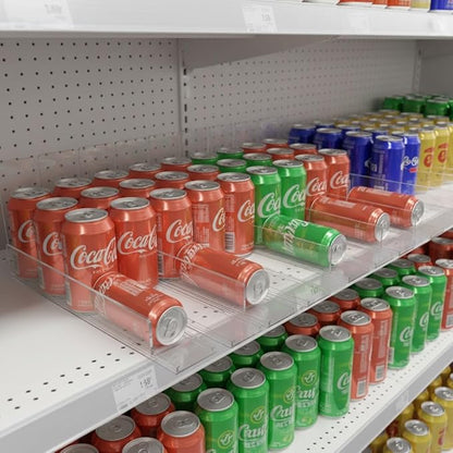 BESTYASH Automatic Drink Pusher for Fridge - Spring Loaded Plastic Soda can Organizer and Beverage Dispenser for Supermarket and Convenience Store Shelves