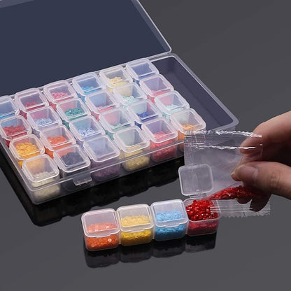 ARTDOT 56 Girds Storage Containers for Diamond Art Kits for Adults, 2 Pack Portable Bead Storage Container for Diamond Painting Accessories and Tools