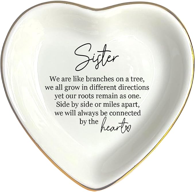 Sister Friends Gift Ring Dish, Jewelry Dish, Bridesmaids Gift, Sister Gifts, Bestie Gift, Friend Gift, Friendship Gifts, Sister In Law Gift, Wedding Day Gift, Maid of Honor Gift, Sister By Heart