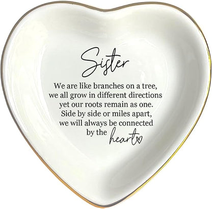 Sister Friends Gift Ring Dish, Jewelry Dish, Bridesmaids Gift, Sister Gifts, Bestie Gift, Friend Gift, Friendship Gifts, Sister In Law Gift, Wedding Day Gift, Maid of Honor Gift, Sister By Heart