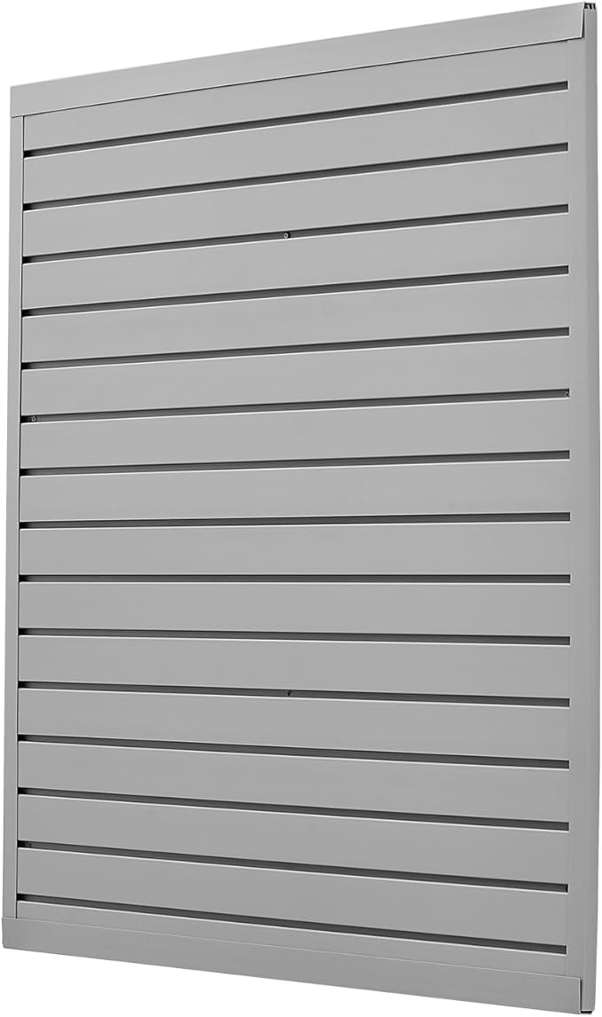 VEVOR Slat Wall Paneling, 4 x 4 ft, PVC Garage Slatwall with Modular Design, Grey Slat Wall Easy-to-Install Adjustable Slatwall Panel with Coupling Structure & DIY Cutting, Fits for Storage & Display