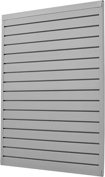 VEVOR Slat Wall Paneling, 4 x 4 ft, PVC Garage Slatwall with Modular Design, Grey Slat Wall Easy-to-Install Adjustable Slatwall Panel with Coupling Structure & DIY Cutting, Fits for Storage & Display