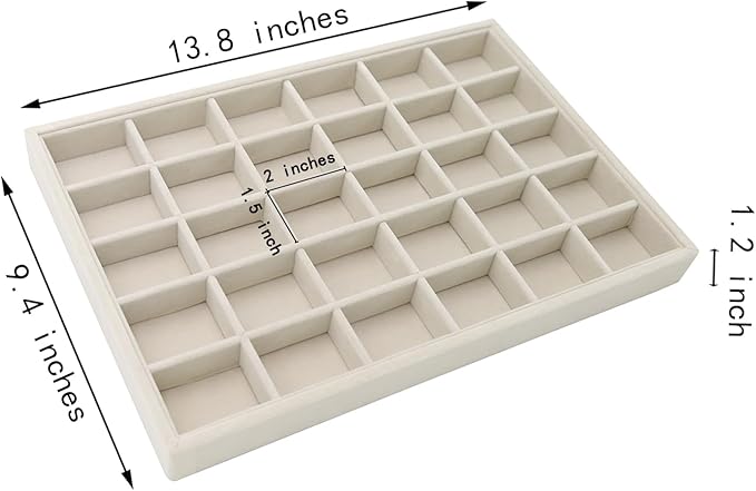 Stratalife Jewelry Tray Stackable Earrings Tray Jewelry Organizer Jewelry Drawer Storage for Earrings Showcase Display Drawer Inserts (30 Grid)