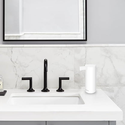 Mamiddle Automatic Soap Dispenser Stainless Steel with Sensor Infrared Soap Dispenser Electric IPX5 Waterproof USB-C Charging Motion Sensor for Kitchen & Bathroom (White)