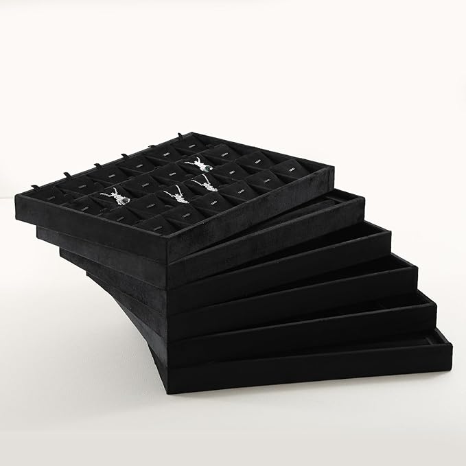 Necklace Holder Organizer, Velvet Jewelry Trays,Premium Necklace Case,Luxury Jewelry Displays,Black Bracelet Organizer