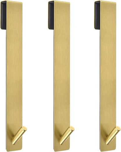 Kontoyo Shower Door Hooks(10 Inch),Extended Over Door Hooks for Bathroom Frameless Glass Shower Door,Stainless Steel Towel Hooks,Heavy Duty Rack Hooks for Robe,Towel-3 Pack-Gold