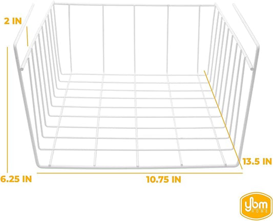 YBM Home Under Shelf Wire Basket Organizer for Kitchen Pantry - Hanging Storage Cabinet Organizer Rack Adds Extra Space Underside the Shelf (20, Medium)