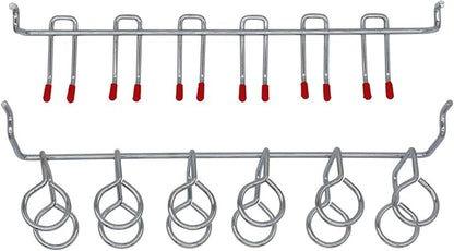 165pcs Metal Hanging Organizer Set, Waterproof Hooks and Storage Boxes for 1-inch Gutter Spacing, Tool Hanging Kit with Hammer, Brush, Drill, Screw for Garage, Warehouse, Garden Use