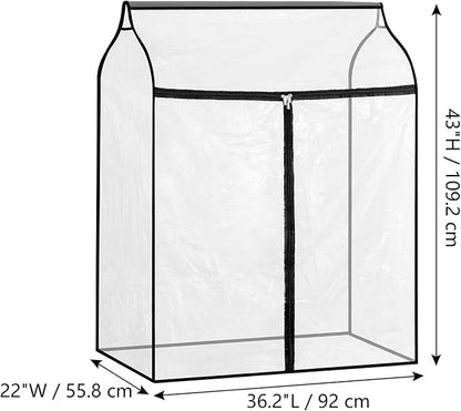 Hanging Garment Bag for Closet Winter Clothes Storage with Clear Window Coat Rack Cover Large Clothing Bags with Zipper Dust Proof Dress Protector (Big)