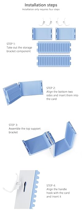 wigmoa Game Storage Tower【15.8INCH】 Compatible with PS5/ Xbox Series S & X/Switch, Universal Video Games Discs Organizers 18 PCS with 4 Controllers Holder, Game Disk Rack Shelf. OYO-1 (White/Blue)