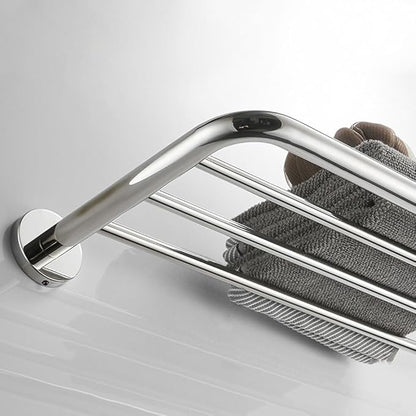 Hotel Towel Racks for Bathroom Wall Mounted, 24 Inch Towel Shelf for Bathroom, 2-Tier Bathroom Towel Rack, Polished Chrome