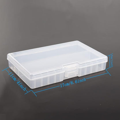 PNGKNYOCN Battery Storage Box,AA Batteries Portable Organizer Box Holds 48 AA Batteries,Insulative Plastic Clear Color