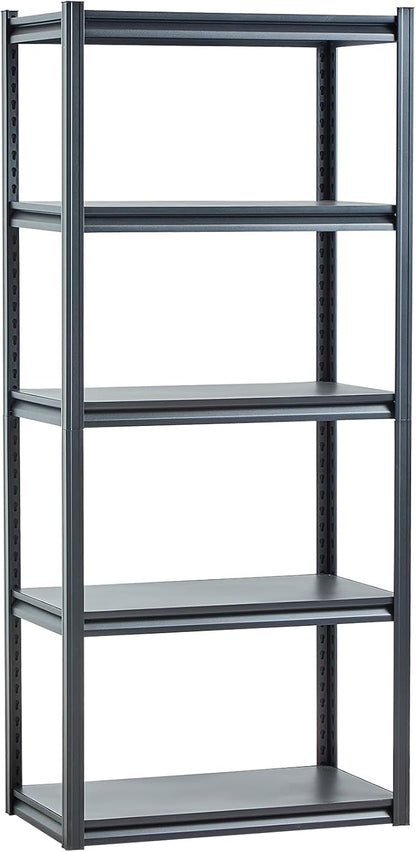 VEVOR Storage Shelves, 2000 lbs, 5 Tier Garage Storage Shelving, 18" D x 32" W x 72" H Adjustable Metal Shelves for Garage Shelves Utility Rack Shelf, Ideal for Kitchen, Warehouse, Basement, Black
