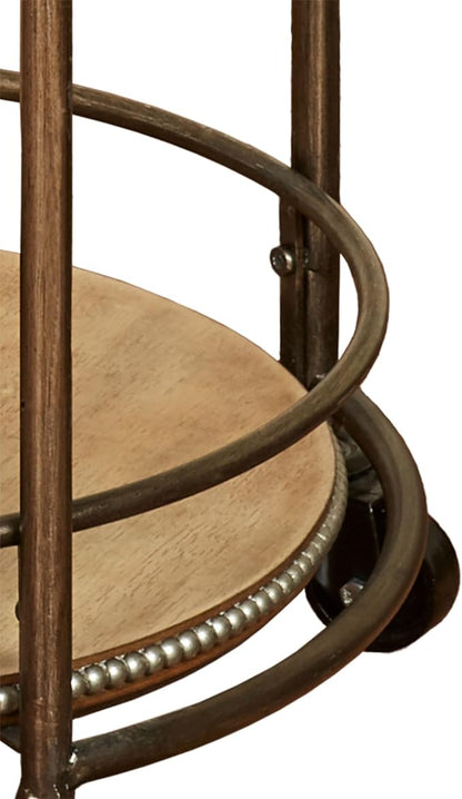 Touch of Class Santo Bronze Finished Rolling Serving Cart with Locking Caster Wheels
