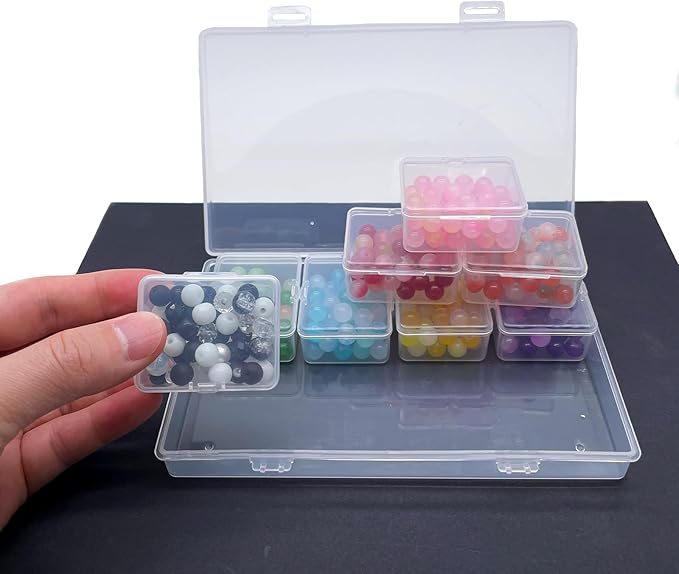Tackle Box Organizer - Plastic Storage with Removable Compartment, Small Parts, Craft & Sewing Accessories (8-GRIDS)