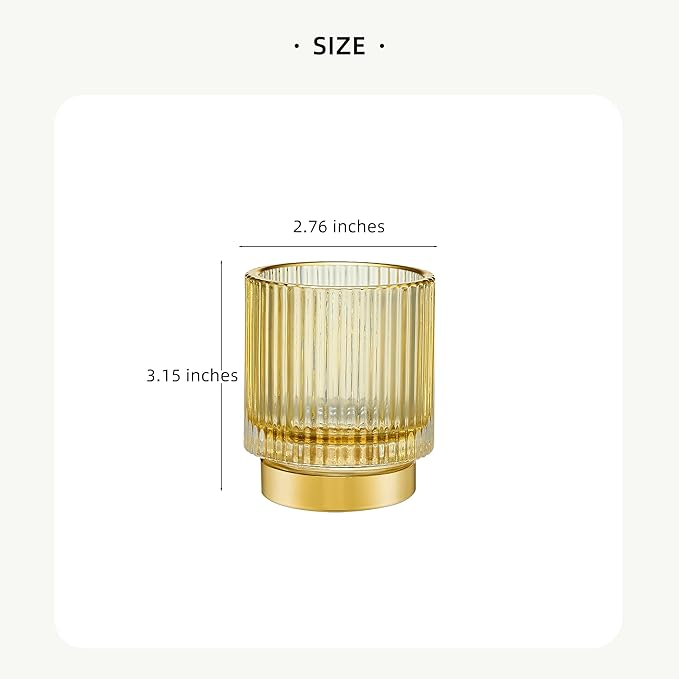 LEICURACE Makeup Brush Organizer, Toothbrush Holder, Desk Pen Pencil Holder, Multifunctional Vintage Glass Brush Cup (S/Gold/A3-12-US)