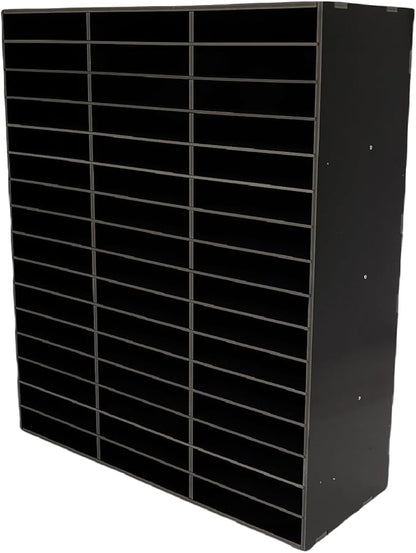 Mailbox for Classroom, 48 Compartments Paper Organizer Storage, 16 Layer Mail Organizer for Home School Office (Black, 48 Slots)