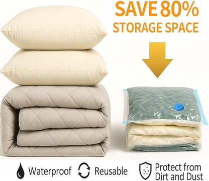 LICOZYVE Vacuum Storage Bags for Travel and Home,8 Pack Vacuum Seal Bags for Clothing,(with Electric Pump and Hand Pump,Jumbo 80 * 100)