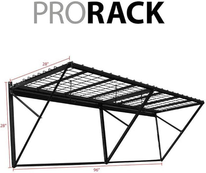 Proslat 60008 ProRack Heavy Duty Wall Mount Metal Storage Shelf with 8' Section, Charcoal Granite, 8-ft