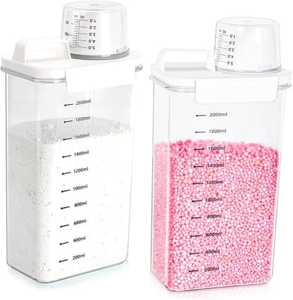 Tokokimo 2 Packs Laundry Detergent Dispenser, Laundry Power Container,Laundry Scent Booster Beads Dispenser for Washing Powder, Soda Powder, Grain