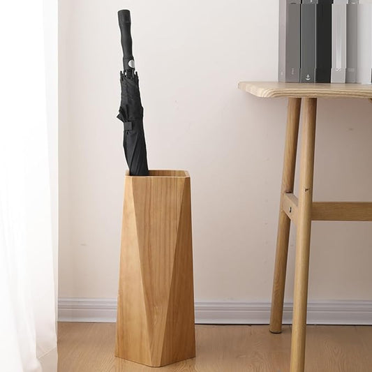 Wooden Umbrella Holder for Indoor Entryway,tall Large Capacity Umbrella Storage stand With drain tray,For Hotel,Offices,home,Commercial(Wood)