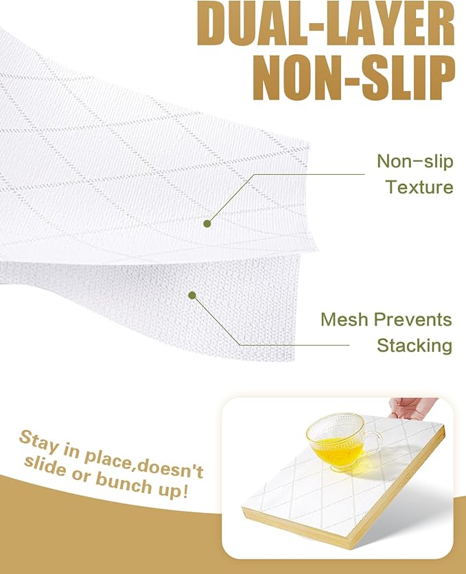Shelf Liners for Kitchen Cabinets Non-Adhesive 12in x 20FT, Non-Slip Thickened Shelf Paper Waterproof Washable for Drawer Dresser Pantry Shelve Bathroom Protector Liner