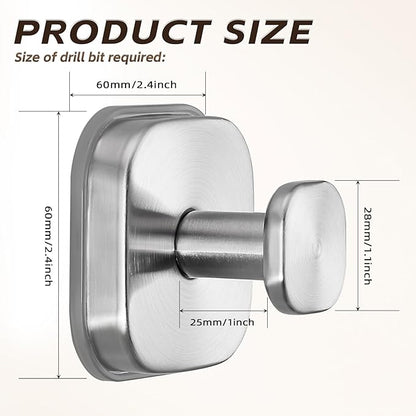 Supopular Heavy Duty Reusable Suction Cup Hooks for Kitchen/Bathroom/Shower - Wet-Proof Hooks for Towels, Robes, Loofah&Wreaths/No Drill Mounting on Glass, Tile, Metal (2, Brushed Nickel)