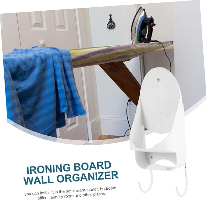 1pc Wall Mounted Ironing Board Holder Iron Organizer for Home Material Easy to Install for Laundry Rooms and Bathrooms