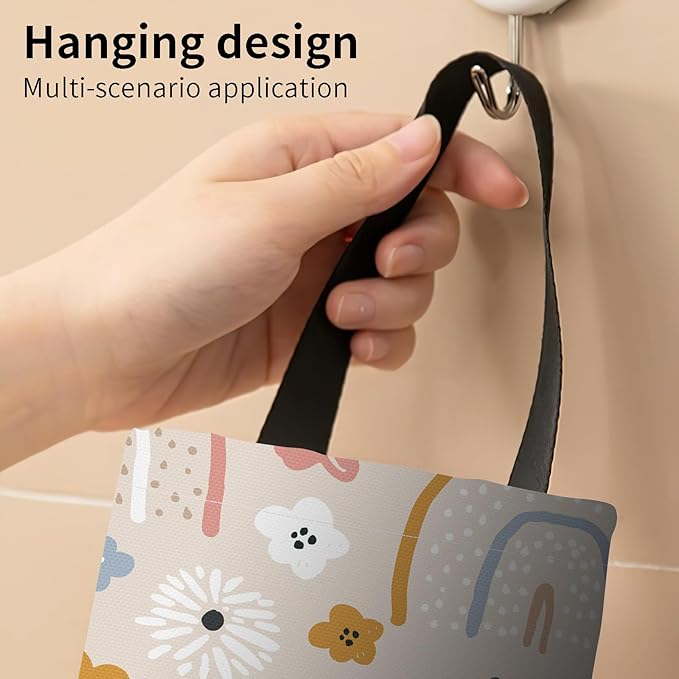 Plastic Bag Holder, Wall Mount Grocery Bag Organizer, Funny Hanging Trash Bag Storage Dispenser for Home Kitchen Boho Rainbow