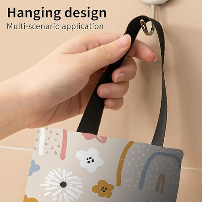 Plastic Bag Holder, Wall Mount Grocery Bag Organizer, Funny Hanging Trash Bag Storage Dispenser for Home Kitchen Boho Rainbow