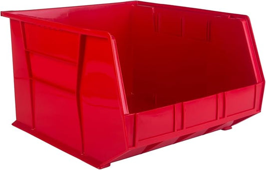 Hudson Exchange 18" x 16.5" x 11" Plastic Stackable Storage Bin and Hanging Container, Red