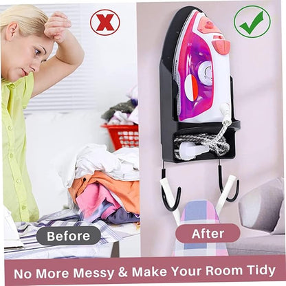 Wall-Mounted Ironing Board Hanger, Heat Resistant Iron Holder for Household & Bathroom