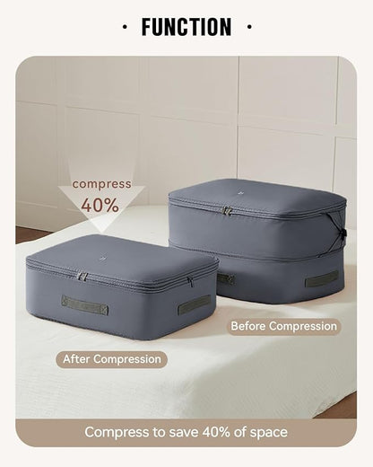 Eachy 3-Pack Comforter Storage Bag Blanket Storage Bags, 68L Compression Bags for Blanket Comforter, Ultra Space Saving Self Compression Organizer