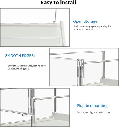 3 Pack Stackable Closet Organizers and Storage Shelves - Transparent Sweater Organizer for Closet, Bathroom, Kitchen, Cupboard, Laundry Room, and Office