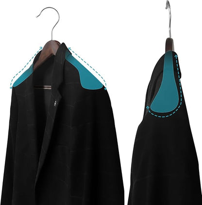 ABHENG Solid Wood Suit Hangers, 10 Pack, Coat Hangers with Non Slip Trouser Bar, 360° Swivel Hook, Heavy Duty Wide Hangers for Suit, Coat, Jacket, Trousers, Pants,17.3" W x 9", Dark Walnut AWY0410H