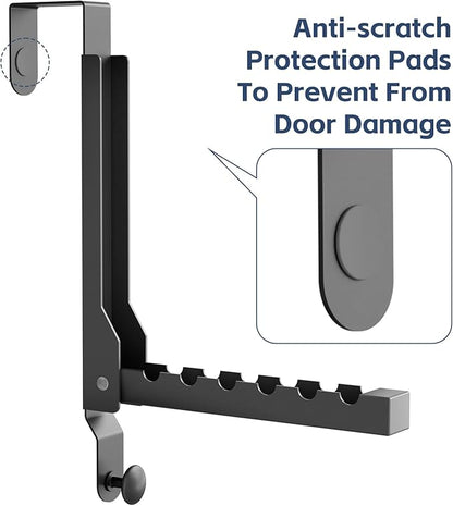 2 Pack Heavy Duty Over The Door Hooks, Over The Door Clothes Hanger, Over The Door Hanger, Foldable Over The Door Drying Rack for Laundry, Over Door Hook for Hanging Clothes,Rust-Resistant,Black