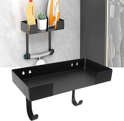 Ironing Board Hanger Wall Mount, Carbon Steel Iron Board Holder with Metal Basket and Hooks for T and Y Shaped Boards, Space Saving Laundry Room Organizer