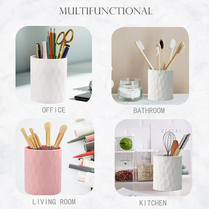 Pen Holder,Nordic Style Silicone Waterproof Pencil Holder for Desk Simple&Modern Minimalist Makeup Organizer Multifunctional Office Supplies for Home,Kids and School (White)