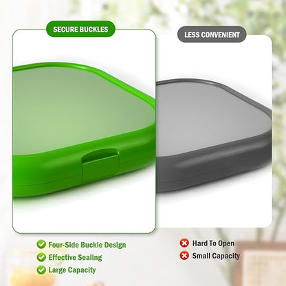 LYLHZRMDGC 2 Pack Reusable Silicone Storage Boxes, Avocado Saver & Onion Storage for Avocado, Cut Onions, Tomatoes, Garlic and Leftovers in Fridge (Blue/Green)