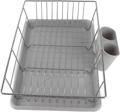 JTLB Metal Dish Storage Rack Drainer Kitchen Utensils Tableware Holder Drying Tray