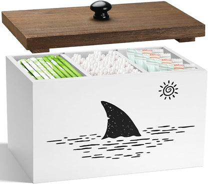Tampon Holder for Bathroom,White Feminine Product Organizer,Girl Stuff Box for Bathroom,Pad and Tampon Organizer for Bathroom,Pad Holder for Bathroom,Shark Week Bathroom Organizer,Bathroom Accessories