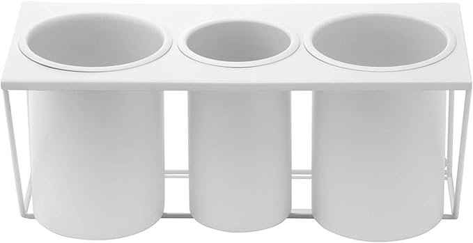 JackCubeDesign Wall Mount Hair Dryer Holder Hair Styling Product Care Tool Organizer Bath Supplies Accessories Tray Stand Storage Bathroom Steel (White) MK470A