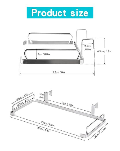 YQh Garbage Bag Holder Stainless Steel for Kitchen Cabinet Doors and Walls (Open-top Style)